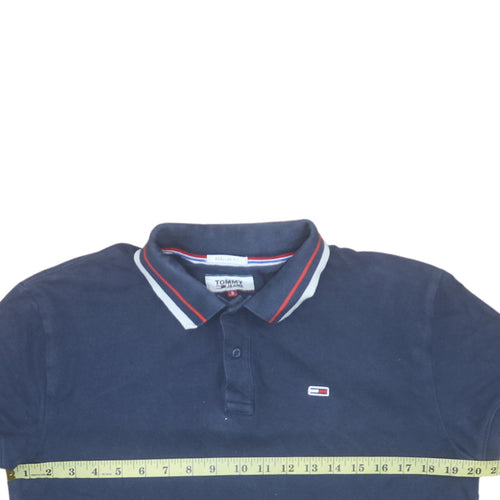 Tommy Jeans Men's Blue Regular Fit Cotton Polo Shirt S
