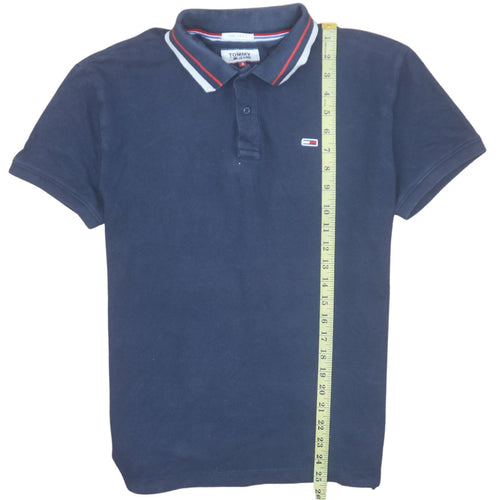 Tommy Jeans Men's Blue Regular Fit Cotton Polo Shirt S