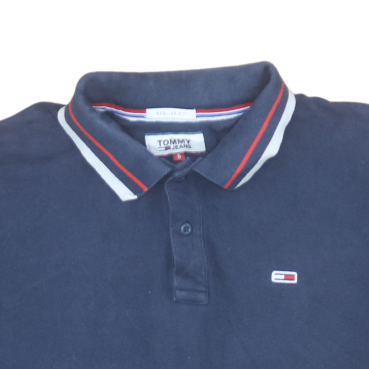 Tommy Jeans Men's Blue Regular Fit Cotton Polo Shirt S