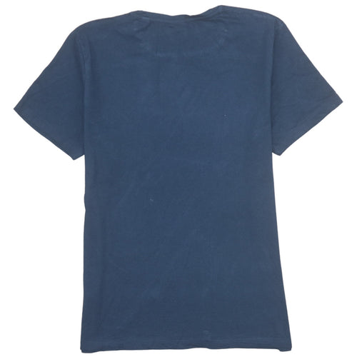 Jack & Jones Men's Blue Logo Graphic Cotton T-Shirt Size M