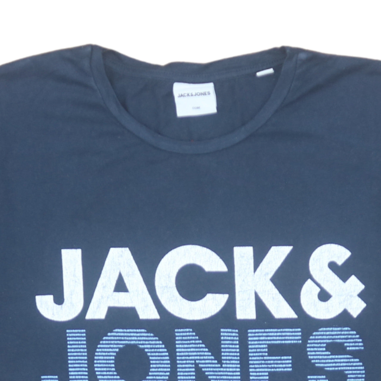Jack & Jones Men's Blue Logo Graphic Cotton T-Shirt Size M