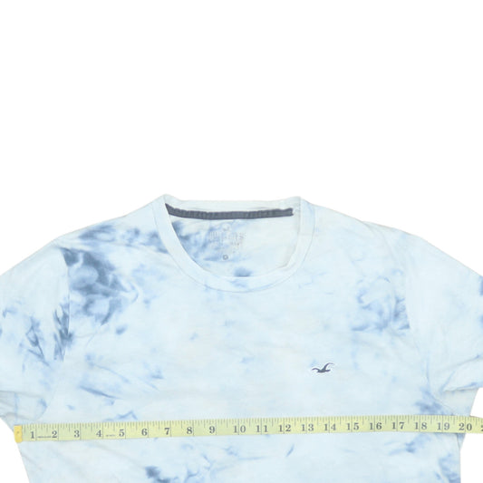 Hollister Men's Blue Tie-Dye Cotton Crew Neck T-Shirt Size M