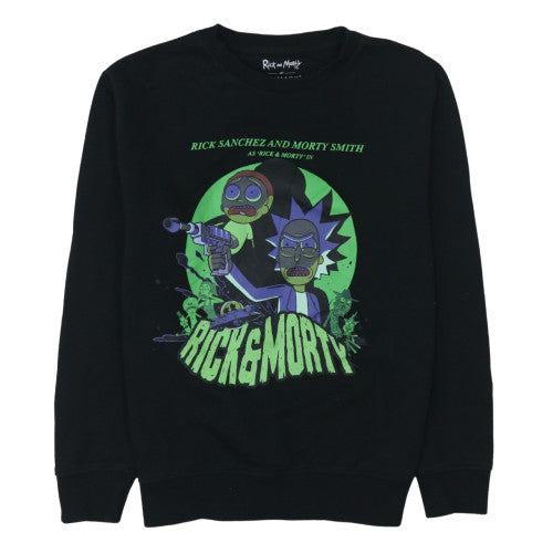 Primark Rick and Morty Men's Black Pullover Sweatshirt Medium