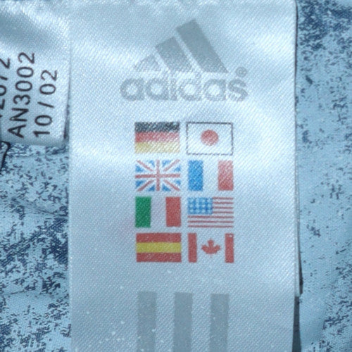 Adidas Men's Blue L Windbreaker Hooded Full Zip Jacket