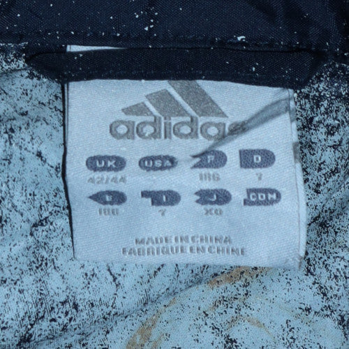 Adidas Men's Blue L Windbreaker Hooded Full Zip Jacket