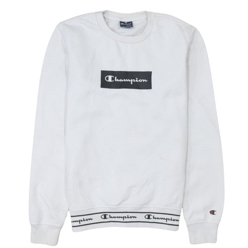 Champion Men's White XS Pullover Sweatshirt Logo Crewneck