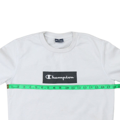 Champion Men's White XS Pullover Sweatshirt Logo Crewneck