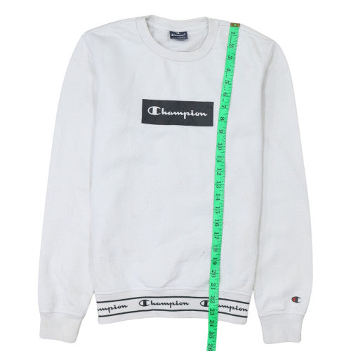 Champion Men's White XS Pullover Sweatshirt Logo Crewneck