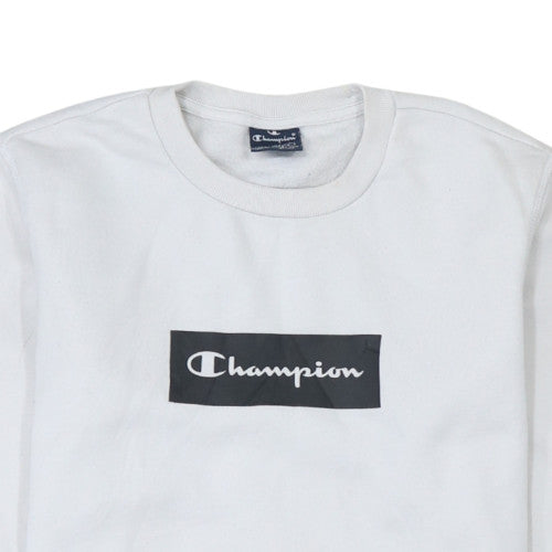 Champion Men's White XS Pullover Sweatshirt Logo Crewneck