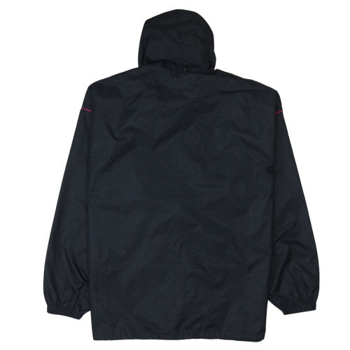 Adidas Womens Black Windbreaker Jacket Size 12 Hooded Retro Sports Style
