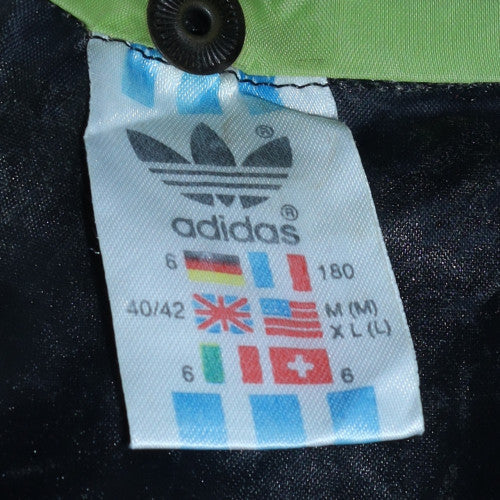 Adidas Womens Black Windbreaker Jacket Size 12 Hooded Retro Sports Style