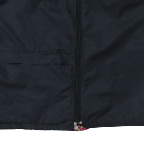Adidas Womens Black Windbreaker Jacket Size 12 Hooded Retro Sports Style