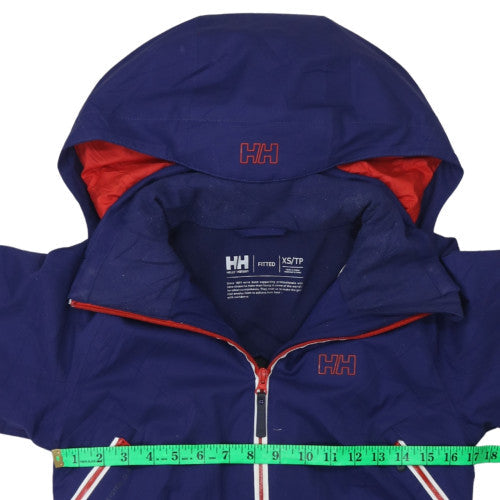 Helly Hansen Womens Blue Waterproof Hooded Rain Jacket XS