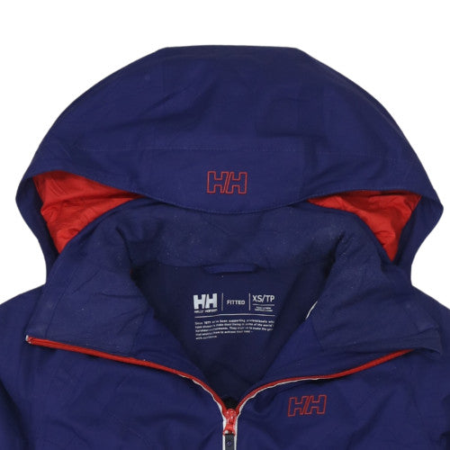 Helly Hansen Womens Blue Waterproof Hooded Rain Jacket XS