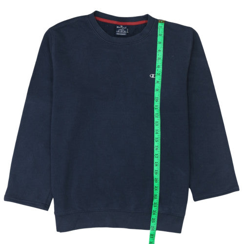 Champion Men's Blue Crew Neck Long Sleeve Pullover Sweatshirt Size L