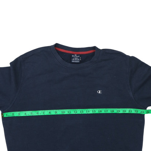 Champion Men's Blue Crew Neck Long Sleeve Pullover Sweatshirt Size L