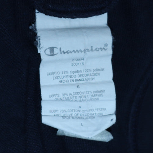 Champion Men's Blue Crew Neck Long Sleeve Pullover Sweatshirt Size L