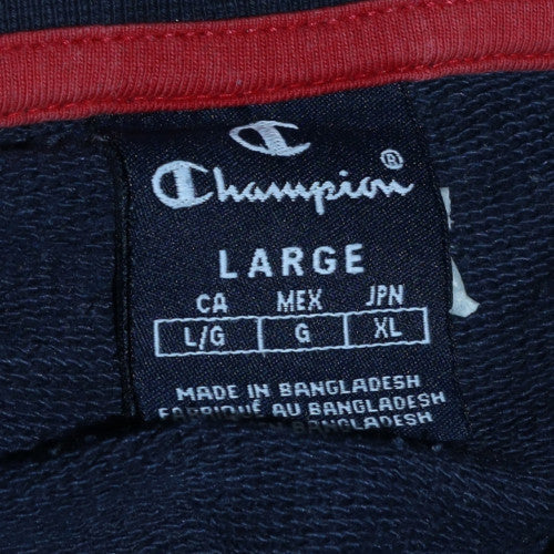 Champion Men's Blue Crew Neck Long Sleeve Pullover Sweatshirt Size L