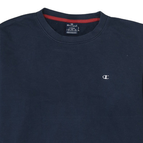 Champion Men's Blue Crew Neck Long Sleeve Pullover Sweatshirt Size L