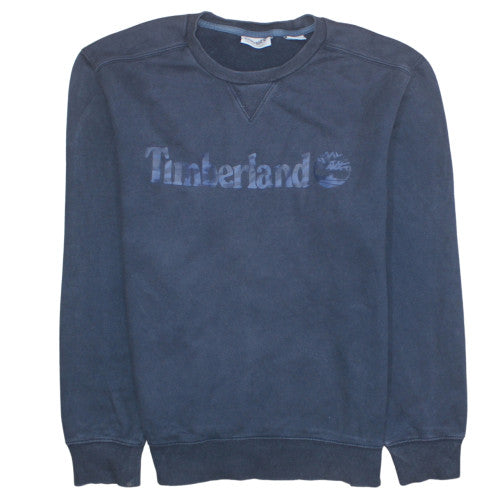 Timberland Mens Navy Blue Crew Neck Sweatshirt Size L Cotton Blend