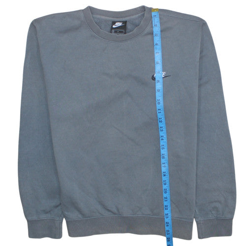 Nike Men's Grey Pullover Sweatshirt M Crew Neck Logo Fleece