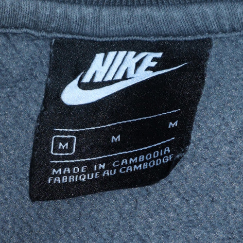 Nike Men's Grey Pullover Sweatshirt M Crew Neck Logo Fleece