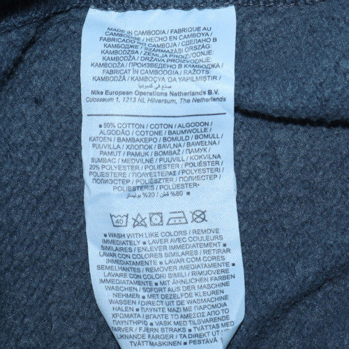 Nike Men's Grey Pullover Sweatshirt M Crew Neck Logo Fleece