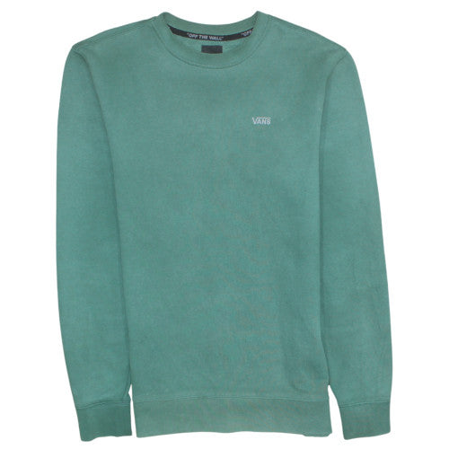 Vans Men Green Crew Neck Pullover Sweatshirt Size S