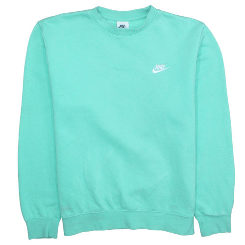 Nike Womens Mint Green Small Pullover Sweatshirt Crew Neck Cotton Blend