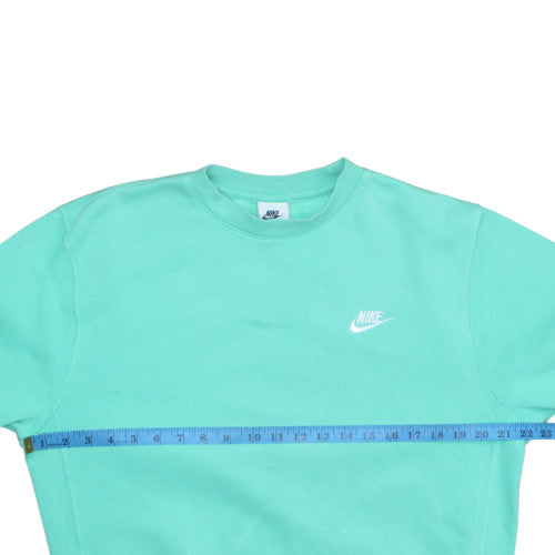 Nike Womens Mint Green Small Pullover Sweatshirt Crew Neck Cotton Blend