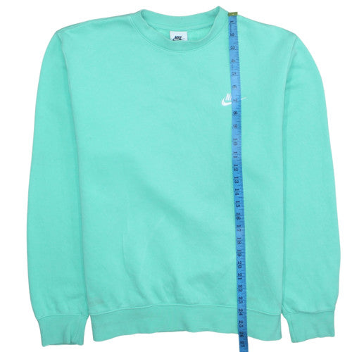 Nike Womens Mint Green Small Pullover Sweatshirt Crew Neck Cotton Blend