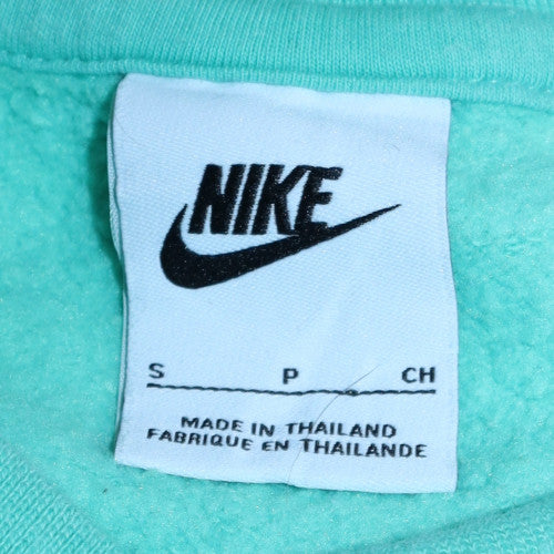Nike Womens Mint Green Small Pullover Sweatshirt Crew Neck Cotton Blend