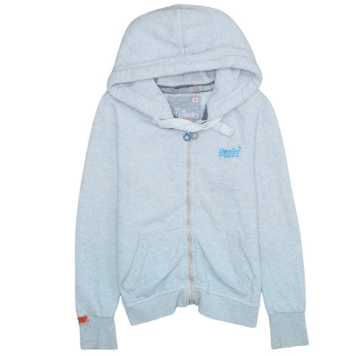 Superdry Men’s Grey Full Zip Hoodie S Fleece Orange Label