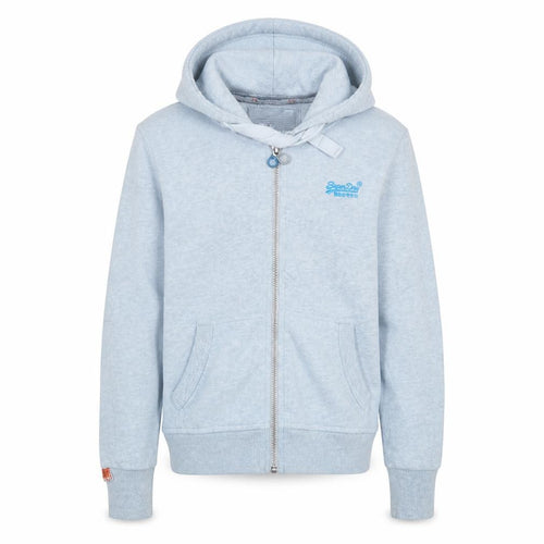 Superdry Men’s Grey Full Zip Hoodie S Fleece Orange Label