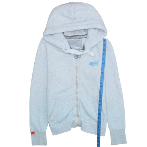 Superdry Men’s Grey Full Zip Hoodie S Fleece Orange Label