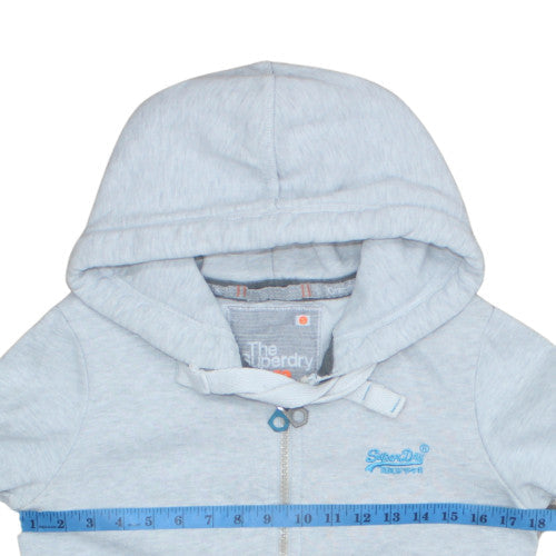 Superdry Men’s Grey Full Zip Hoodie S Fleece Orange Label