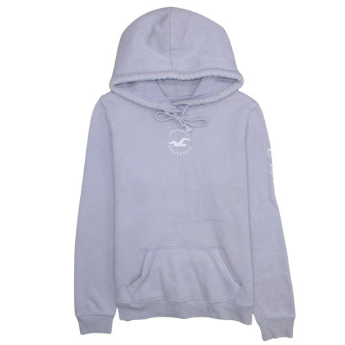 Hollister Unisex Purple Pullover Hoodie Fleece L Logo Classic Style