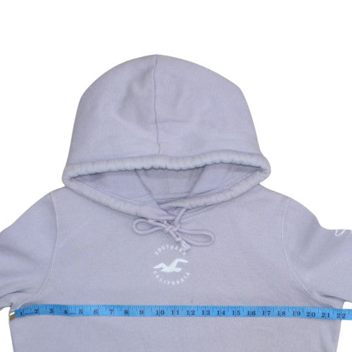 Hollister Unisex Purple Pullover Hoodie Fleece L Logo Classic Style
