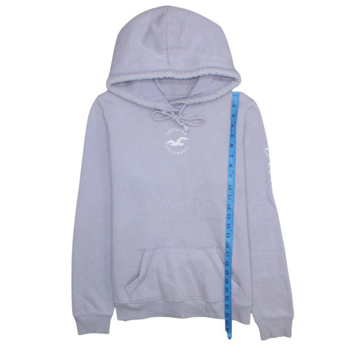 Hollister Unisex Purple Pullover Hoodie Fleece L Logo Classic Style