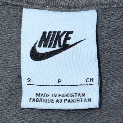 Nike Men’s Grey Pullover Hoodie Small Fleece Logo Sweatshirt