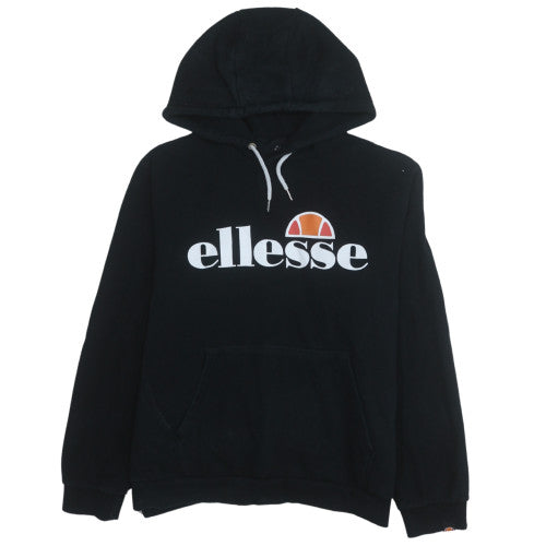 Ellesse Men’s Black Pullover Hoodie L Sports Logo Fleece