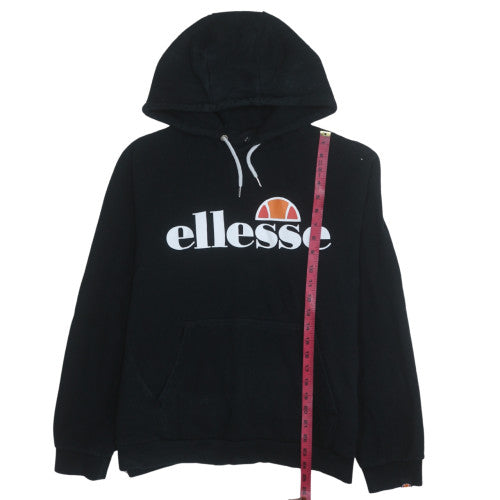 Ellesse Men’s Black Pullover Hoodie L Sports Logo Fleece
