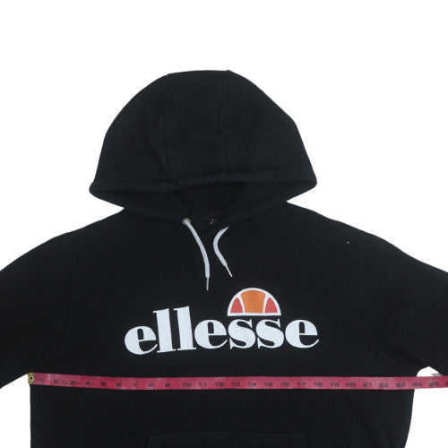 Ellesse Men’s Black Pullover Hoodie L Sports Logo Fleece