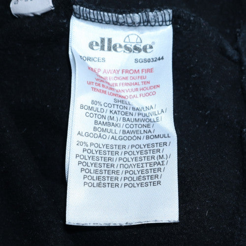 Ellesse Men’s Black Pullover Hoodie L Sports Logo Fleece