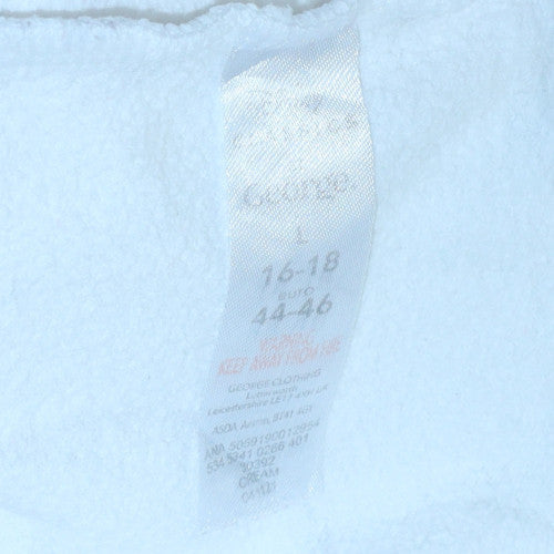 Disney Women White Tinker Bell Sweatshirt L Crew Neck Pullover