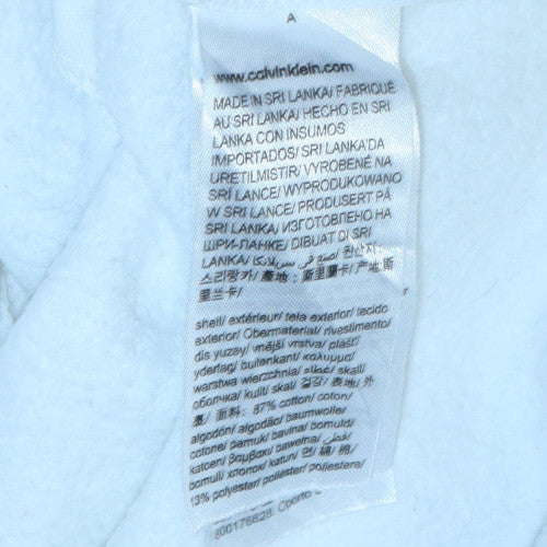 Calvin Klein Men’s White Logo Crew Neck Pullover Sweatshirt S