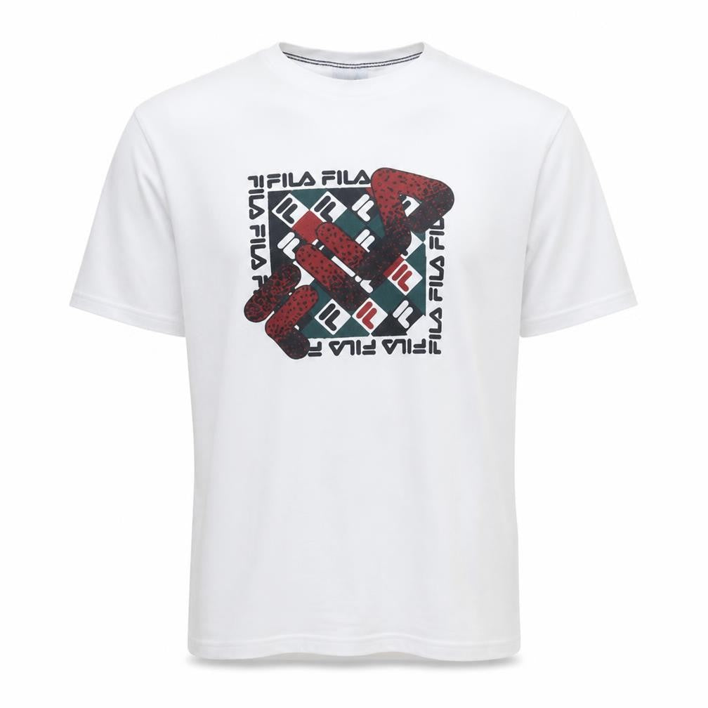 Front view of Fila Men’s White Limited Edition Logo T-Shirt, size L