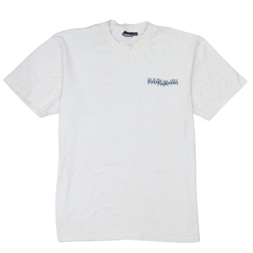 Napapijri Men's White Graphic Outdoor Cotton T-Shirt Size L