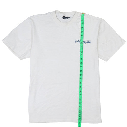Napapijri Men's White Graphic Outdoor Cotton T-Shirt Size L