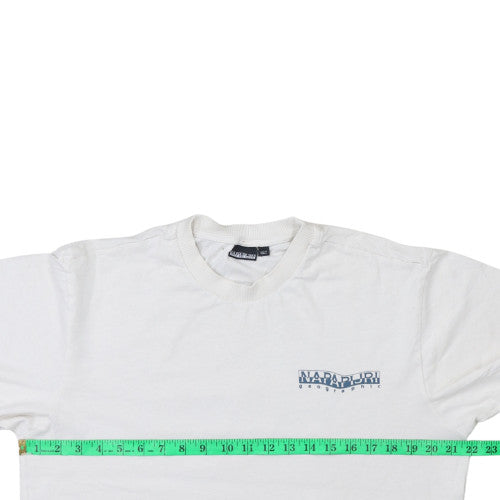 Napapijri Men's White Graphic Outdoor Cotton T-Shirt Size L